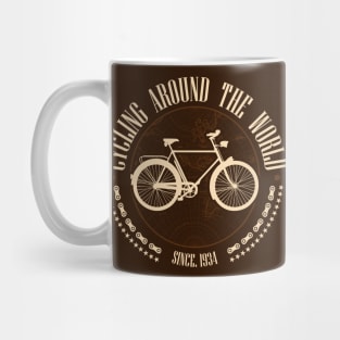 Cycling around the world since 1934 bicycle vintage design style Mug